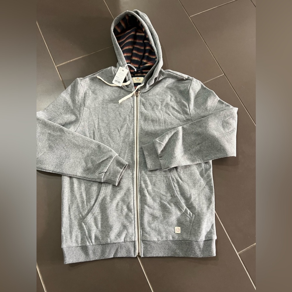 NWT Men’s Marine Layer gray hoodie size medium full zip basic sweatshirt